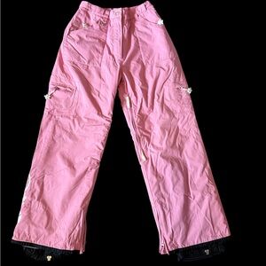 Vintage Pink Women’s Snowboard Ski Pants Cargo Y2K Outerwear 2000s Size Medium